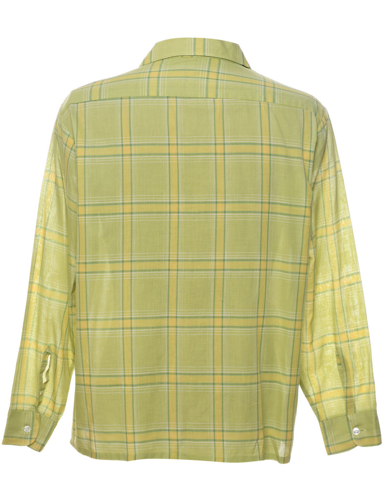 Light Green Checked Shirt - L