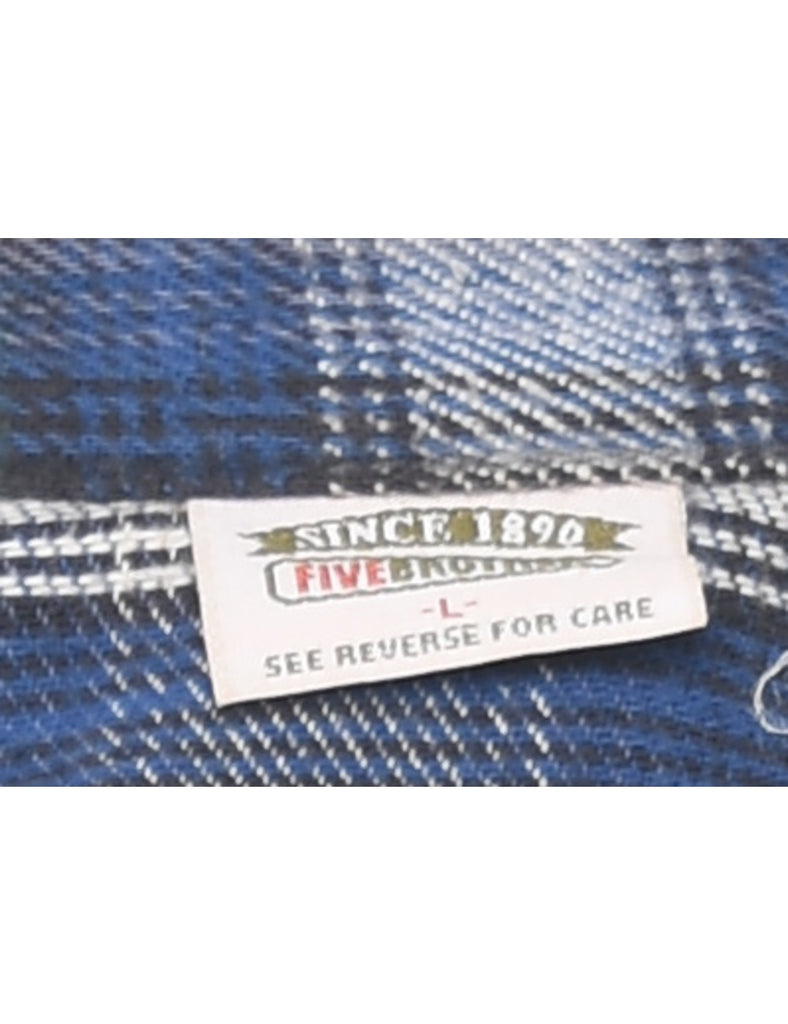Long Sleeved 1990s Flannel Checked Shirt - L