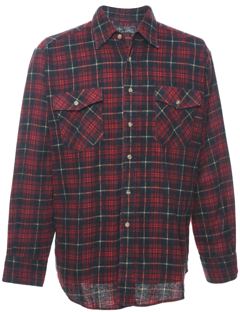 Long Sleeved 1990s Flannel Shirt - L