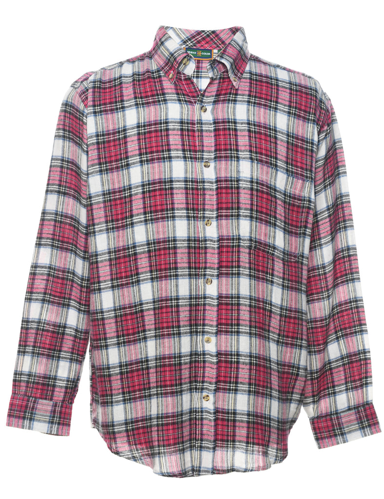 Long Sleeved Checked 1990s Multi-Colour Shirt - L