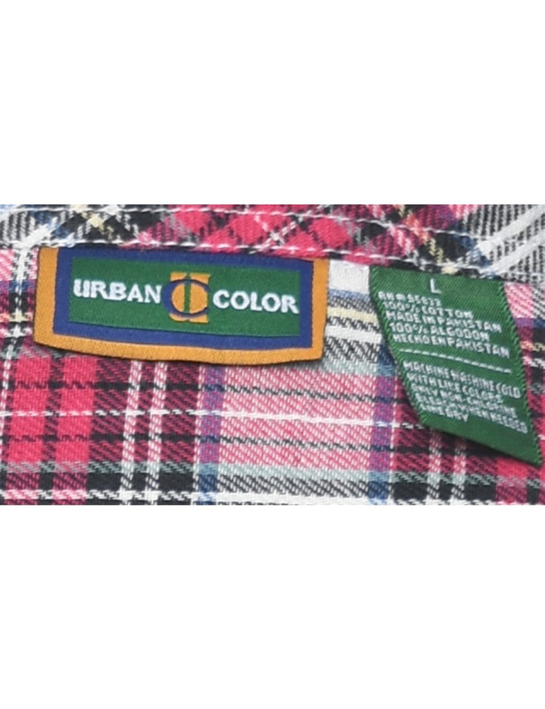Long Sleeved Checked 1990s Multi-Colour Shirt - L