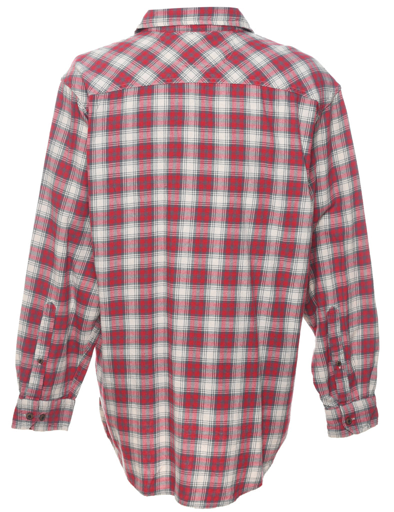 Long Sleeved Checked Red Shirt - L
