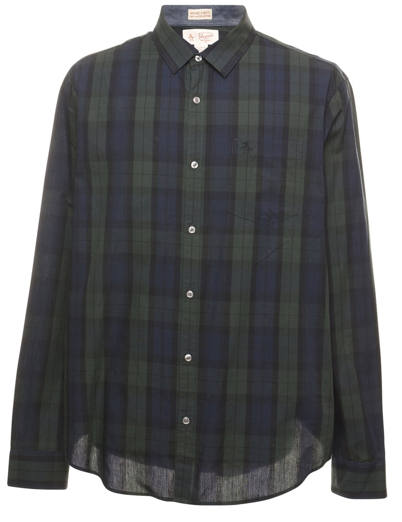 Long Sleeved Checked Shirt - XL