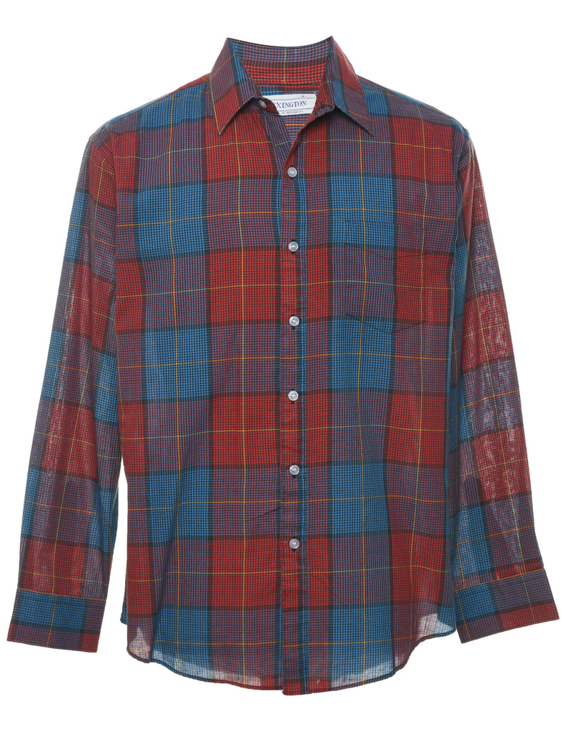 Long Sleeved Checked Shirt - L