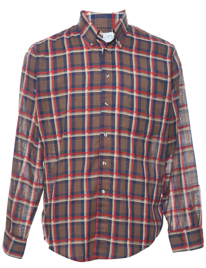 Long Sleeved Checked Shirt - M