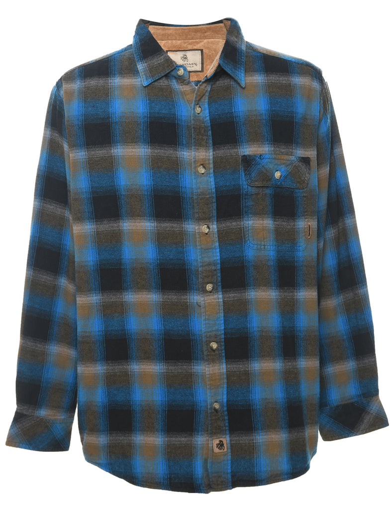 Long Sleeved Checked Shirt - L