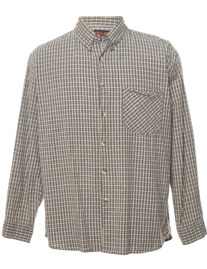 Long Sleeved Checked Shirt - L