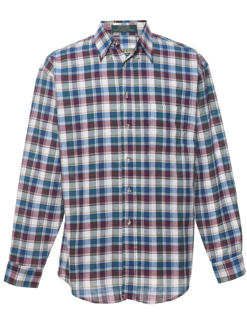 Long Sleeved Checked Shirt - M
