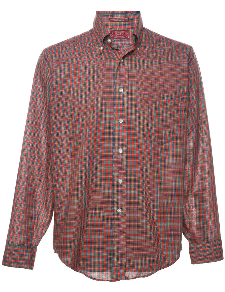 Long Sleeved Checked Shirt - M