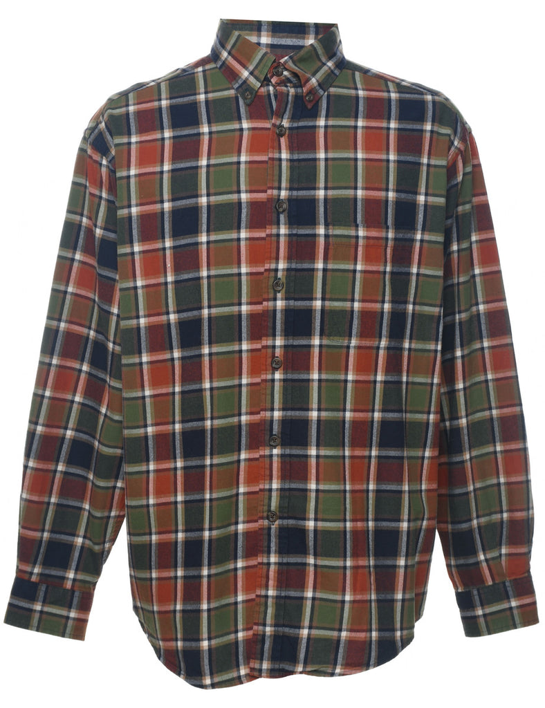 Long Sleeved Checked Shirt - L