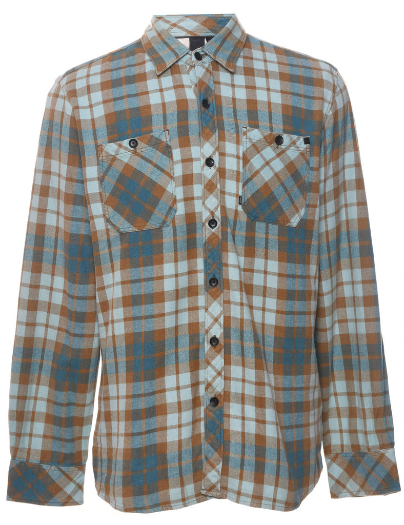 Long Sleeved Checked Shirt - L