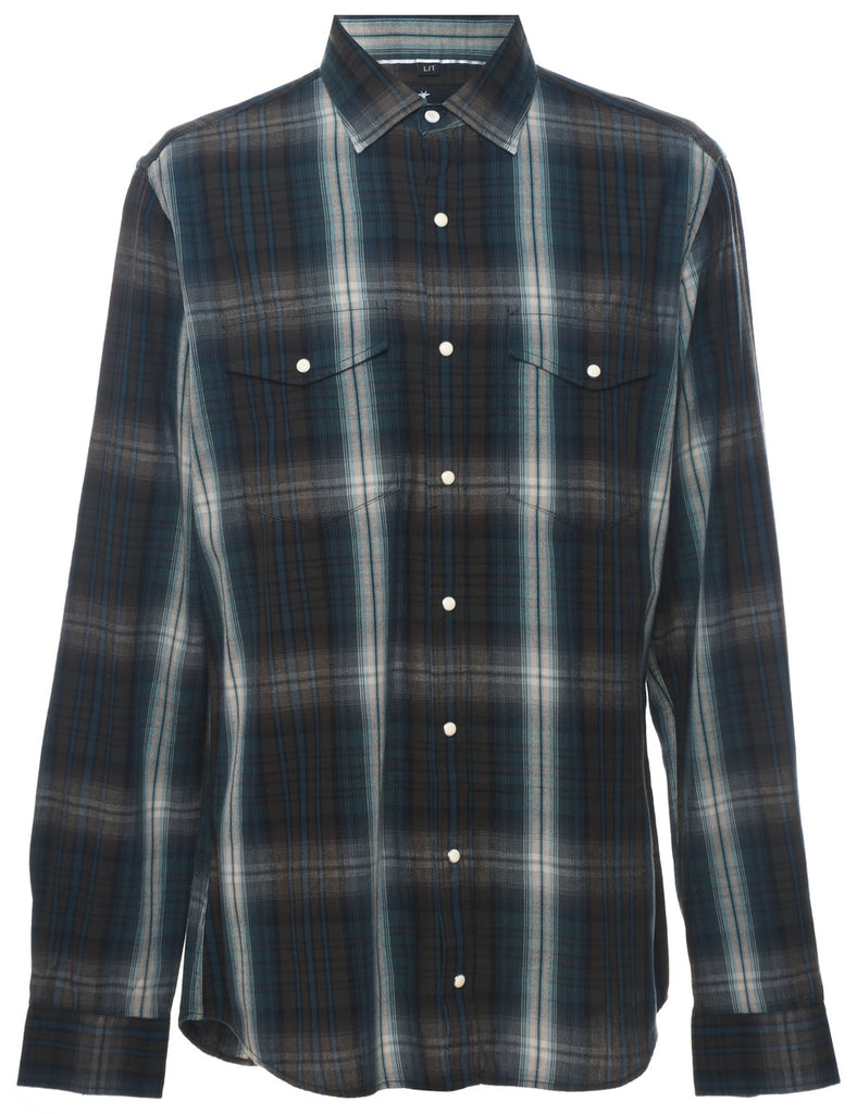 Long Sleeved Checked Shirt - L