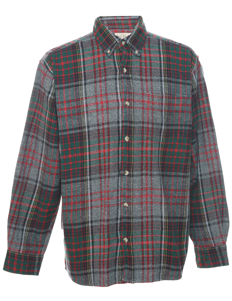 Long Sleeved Checked Shirt - L