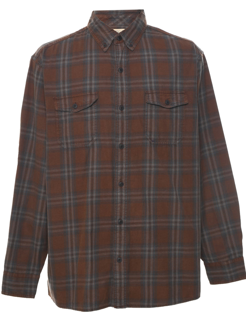Long Sleeved Checked Shirt - L