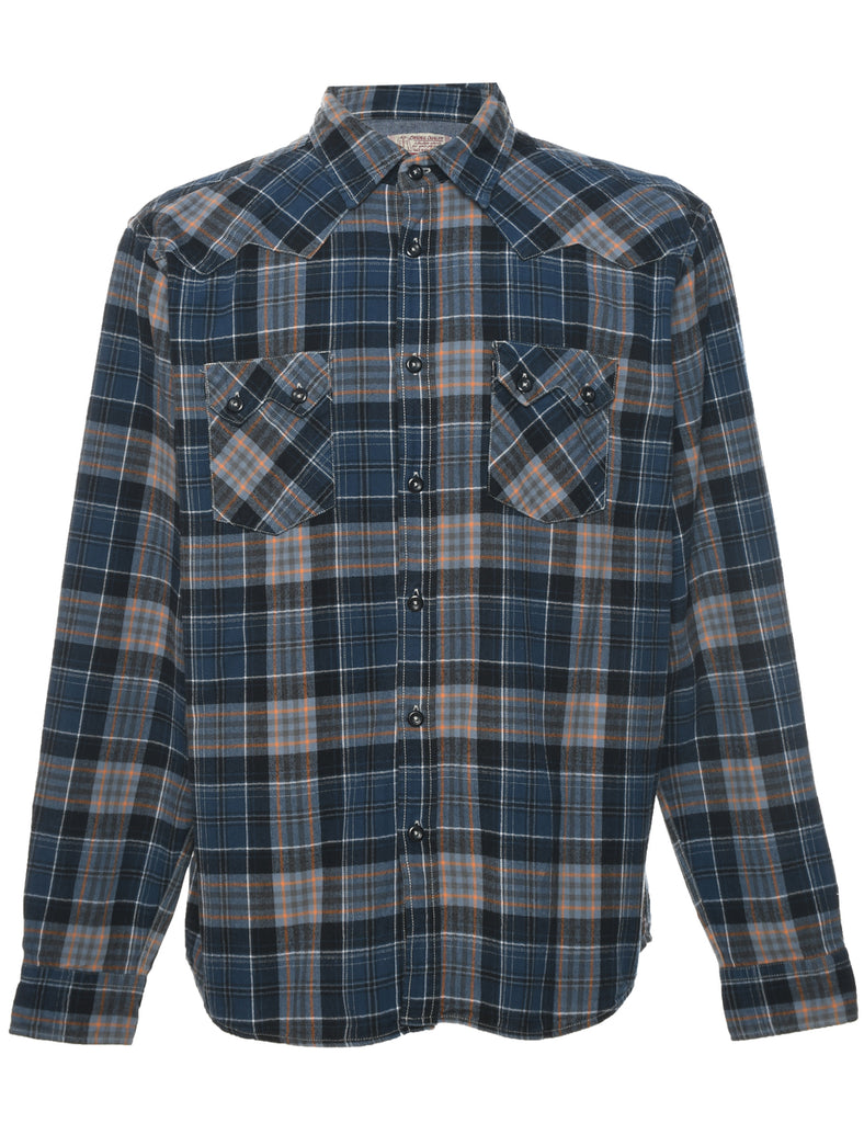 Long Sleeved Checked Shirt - L