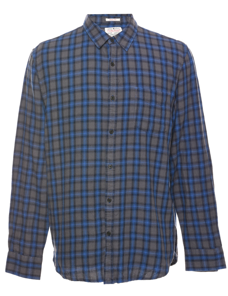 Long Sleeved Checked Shirt - L