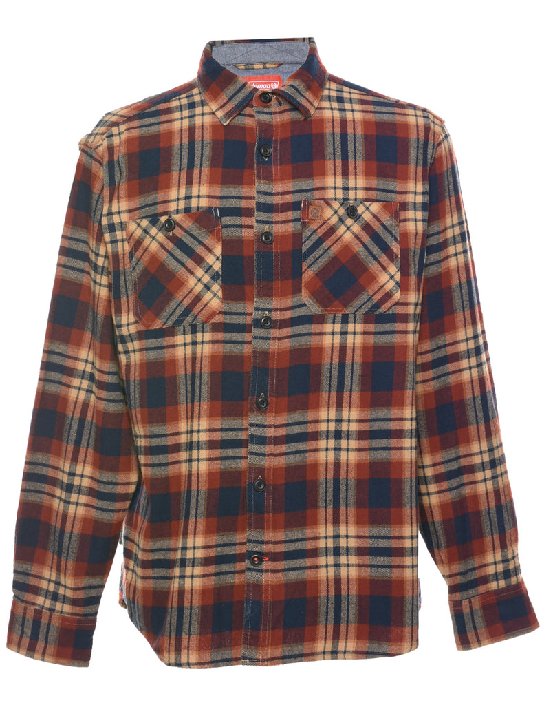 Long Sleeved Checked Shirt - L