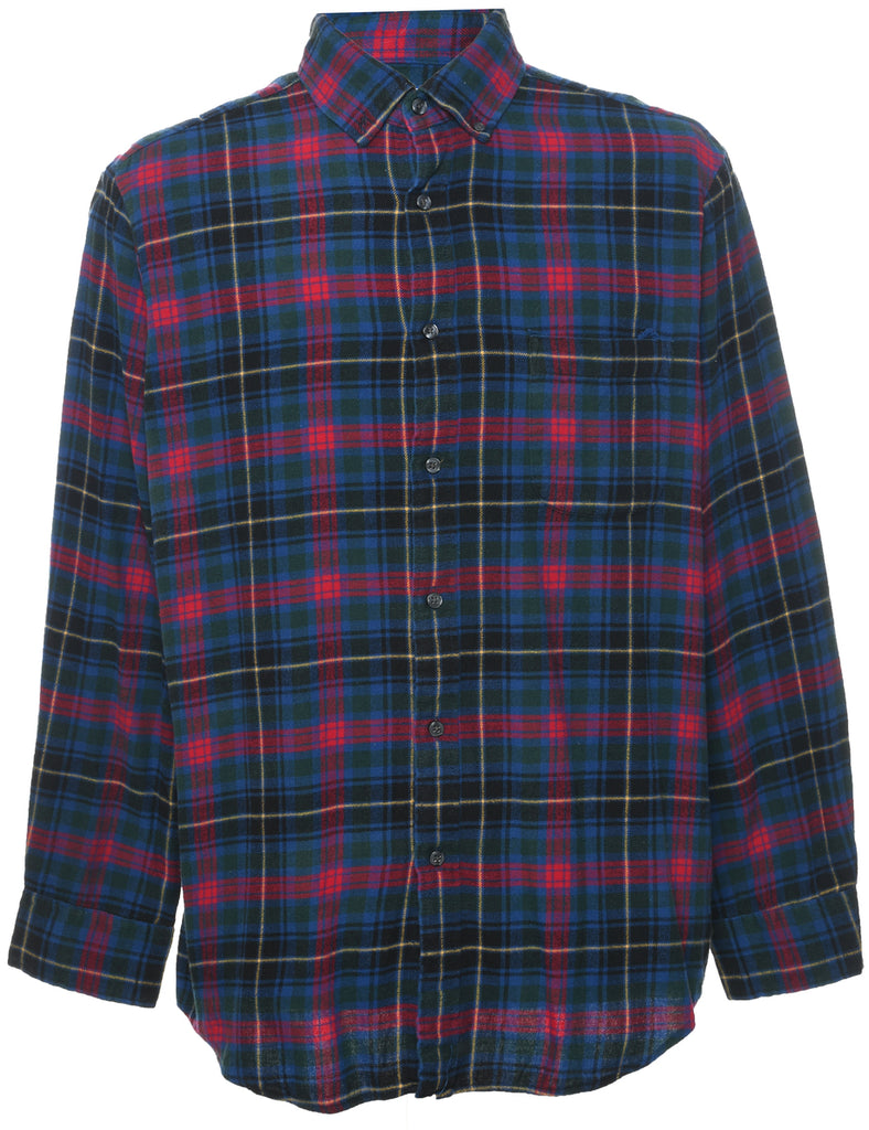 Long Sleeved Checked Shirt - L