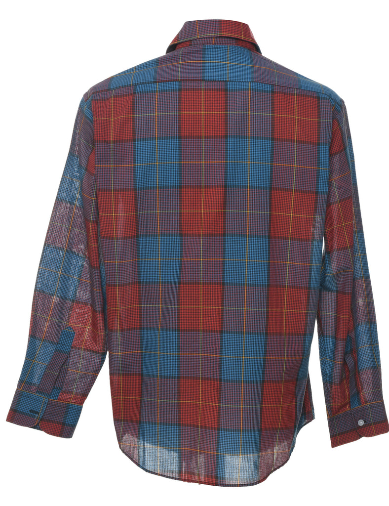 Long Sleeved Checked Shirt - L