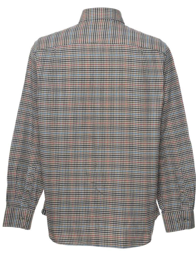 Long Sleeved Checked Shirt - L