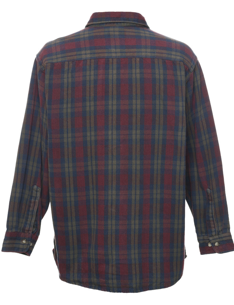 Long Sleeved Checked Shirt - L