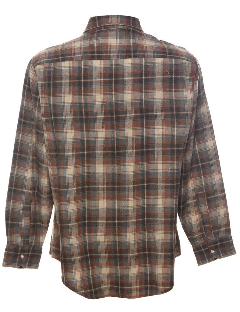 Long Sleeved Checked Shirt - L