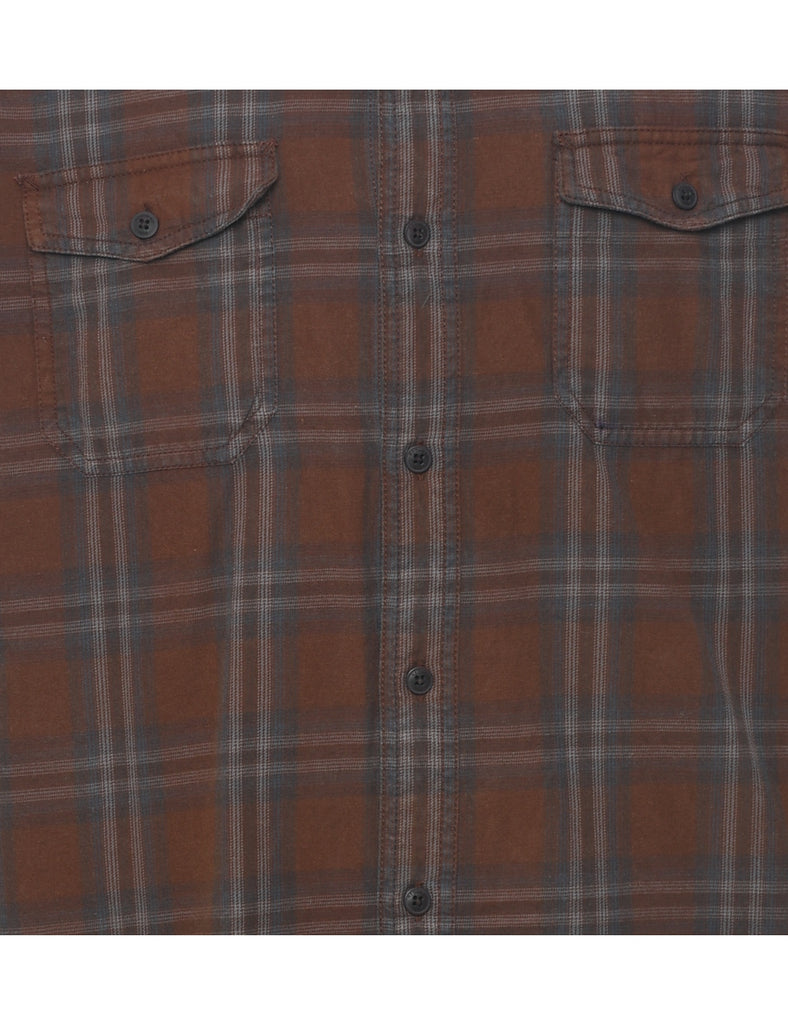 Long Sleeved Checked Shirt - L