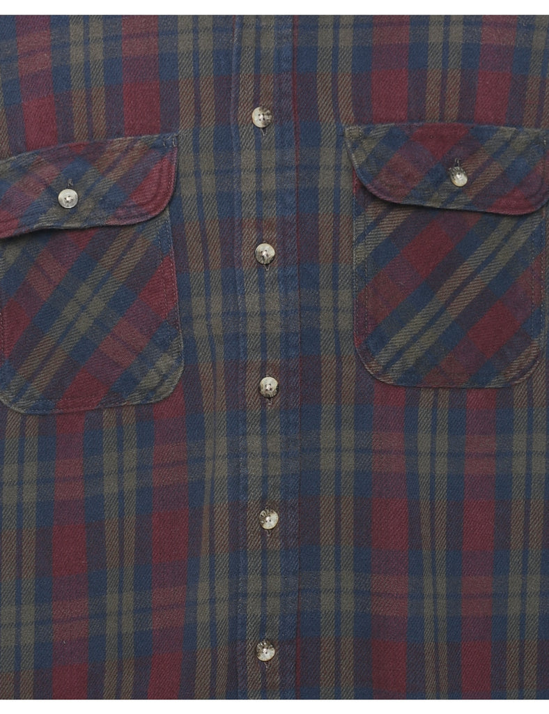 Long Sleeved Checked Shirt - L