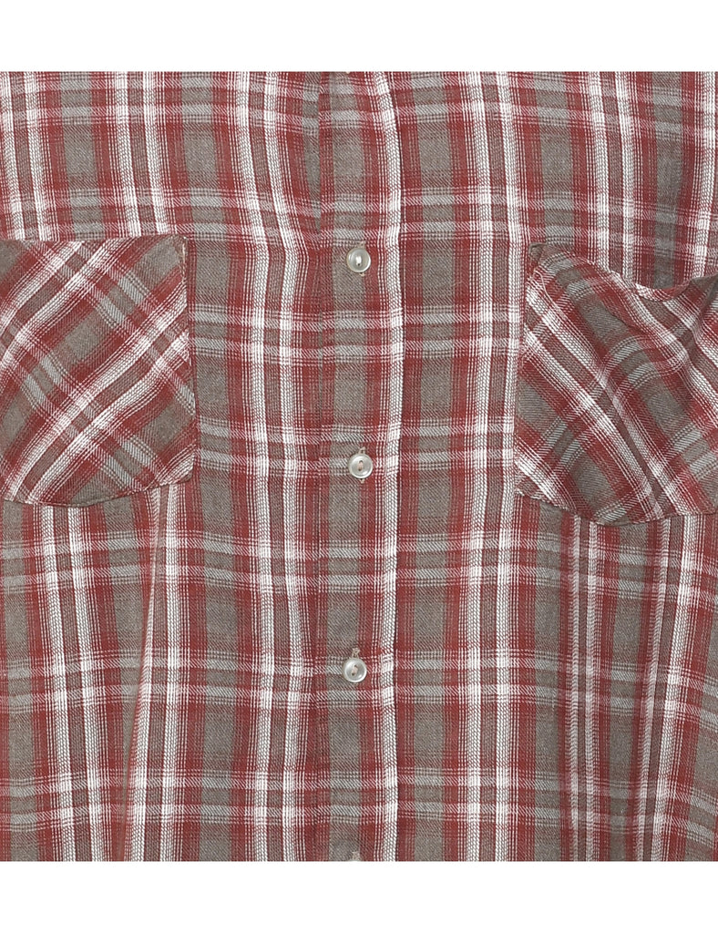 Long Sleeved Checked Shirt - XL