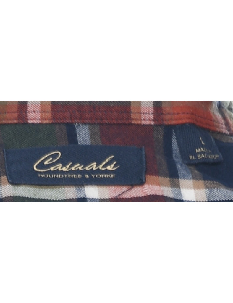 Long Sleeved Checked Shirt - L