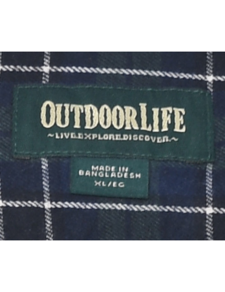 Long Sleeved Checked Shirt - XL