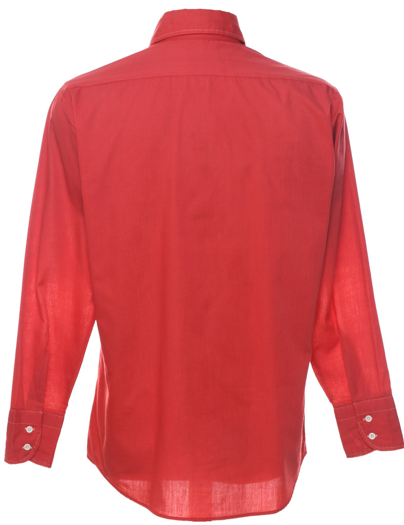 Long Sleeved Classic Red 1970s Shirt - M