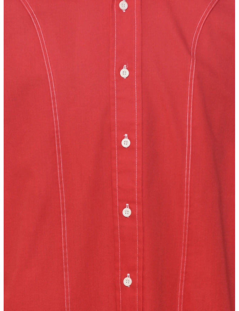 Long Sleeved Classic Red 1970s Shirt - M