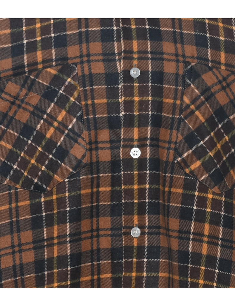 Long Sleeved Flannel Multi-Colour Checked Shirt - M