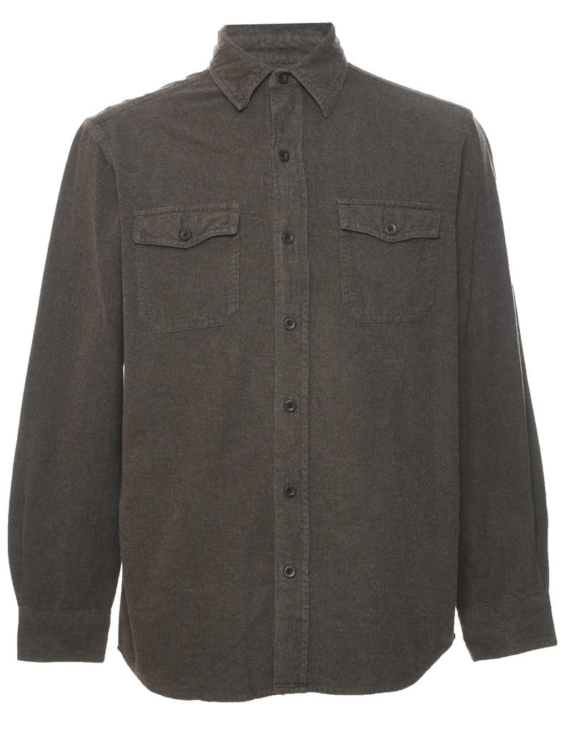 Long Sleeved Flannel Shirt - M