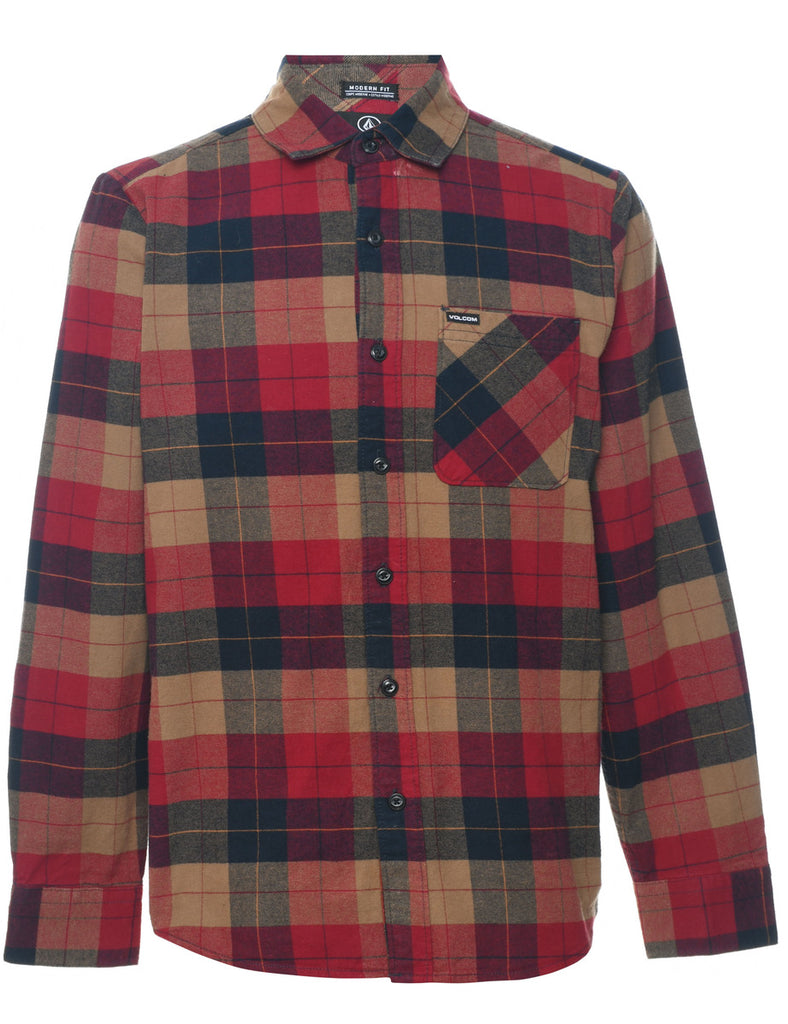 Long Sleeved Multi-Colour Flannel Checked Shirt - S