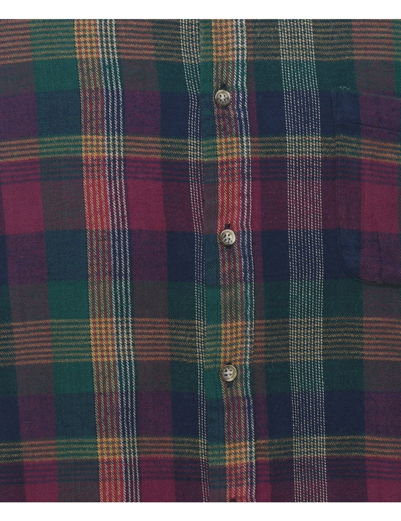 Long Sleeved Multi-Colour Flannel Checked Shirt - L