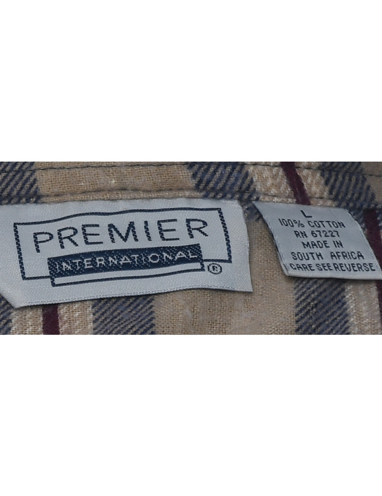 Long Sleeved Multi-Colour Flannel Checked Shirt - L