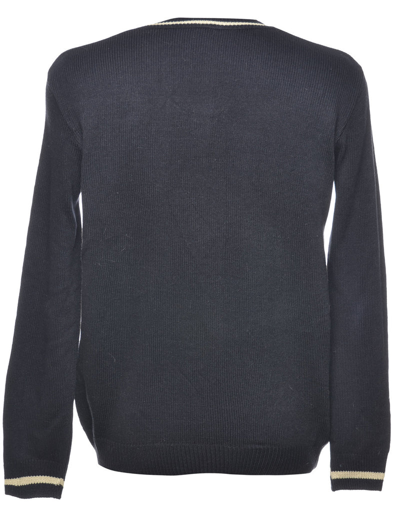 Long Sleeved Navy Cardigan - M