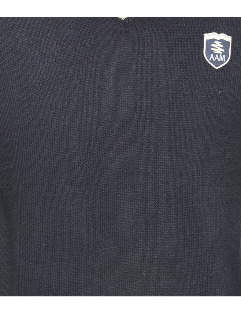 Long Sleeved Navy Cardigan - M