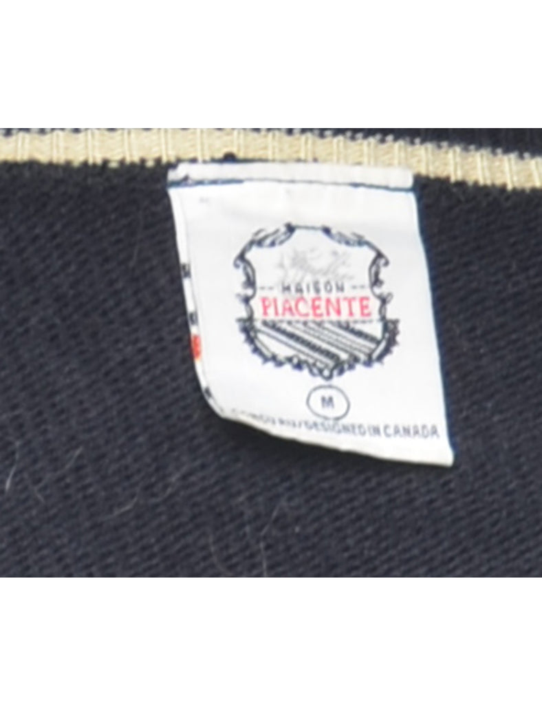 Long Sleeved Navy Cardigan - M