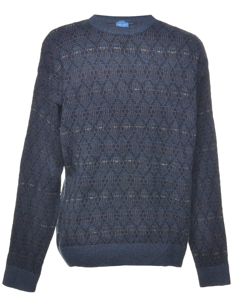 Long Sleeved Navy Jumper - L