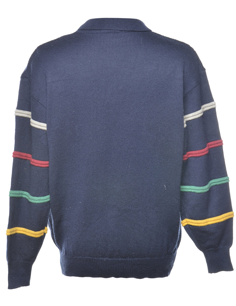 Long Sleeved Navy Jumper - L