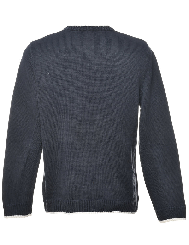 Long Sleeved Navy Jumper - S