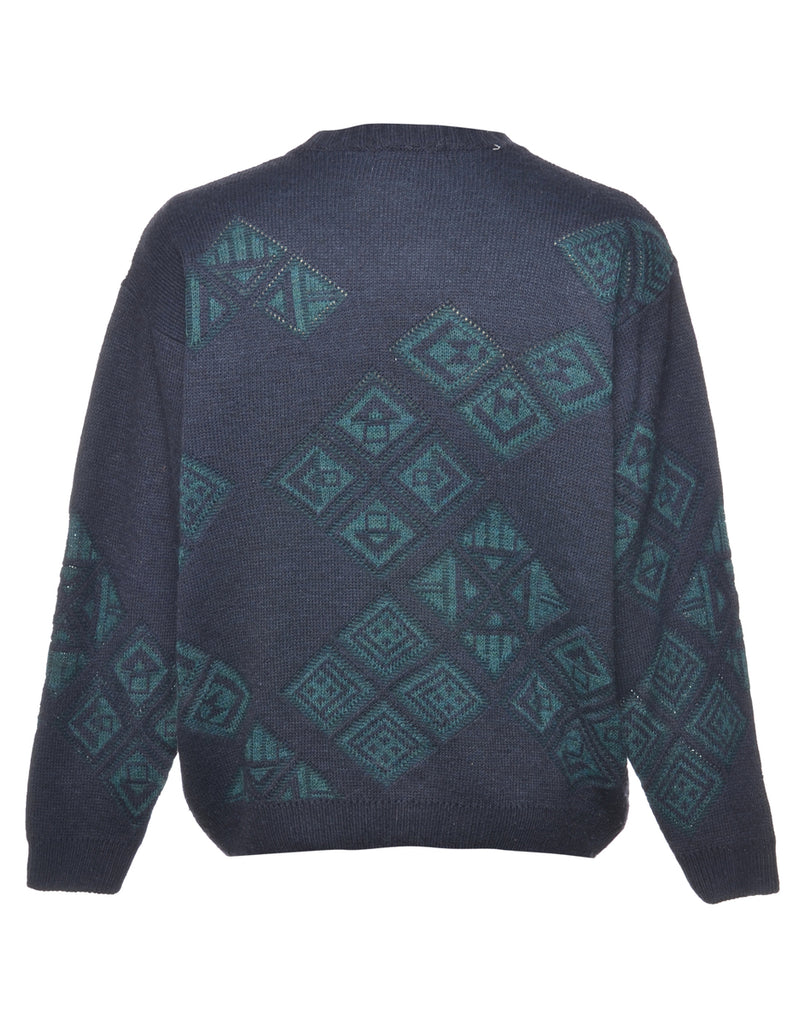 Long Sleeved Navy Jumper - L