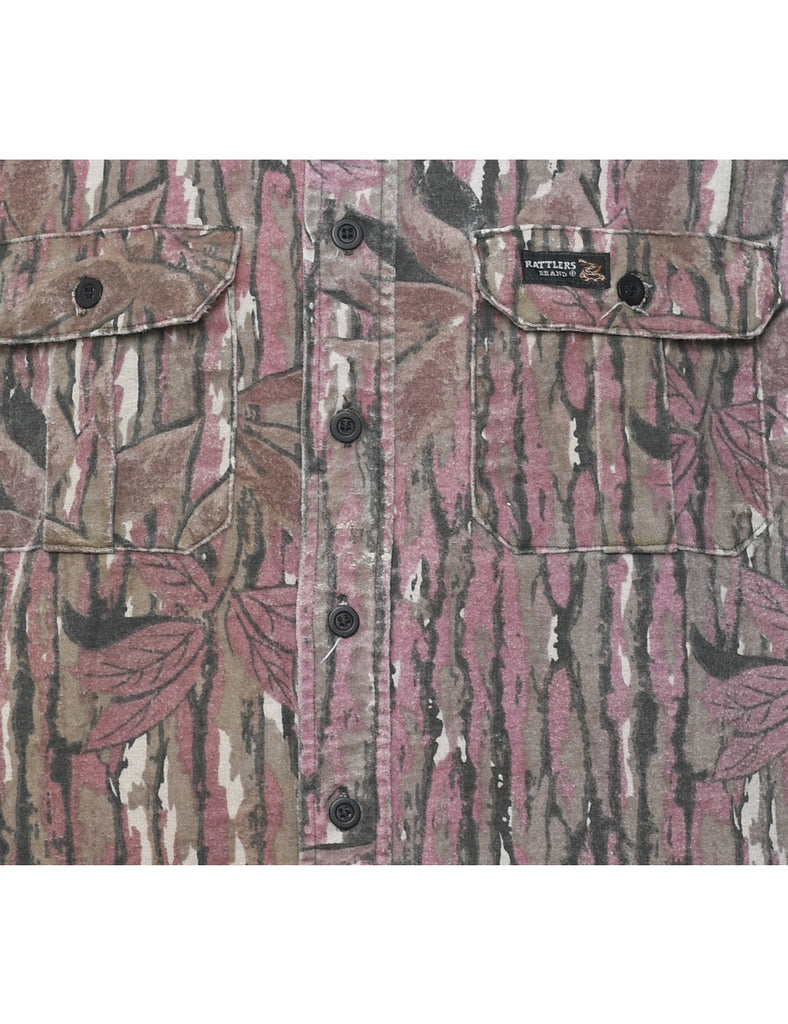 Long Sleeved Patterned Shirt - L