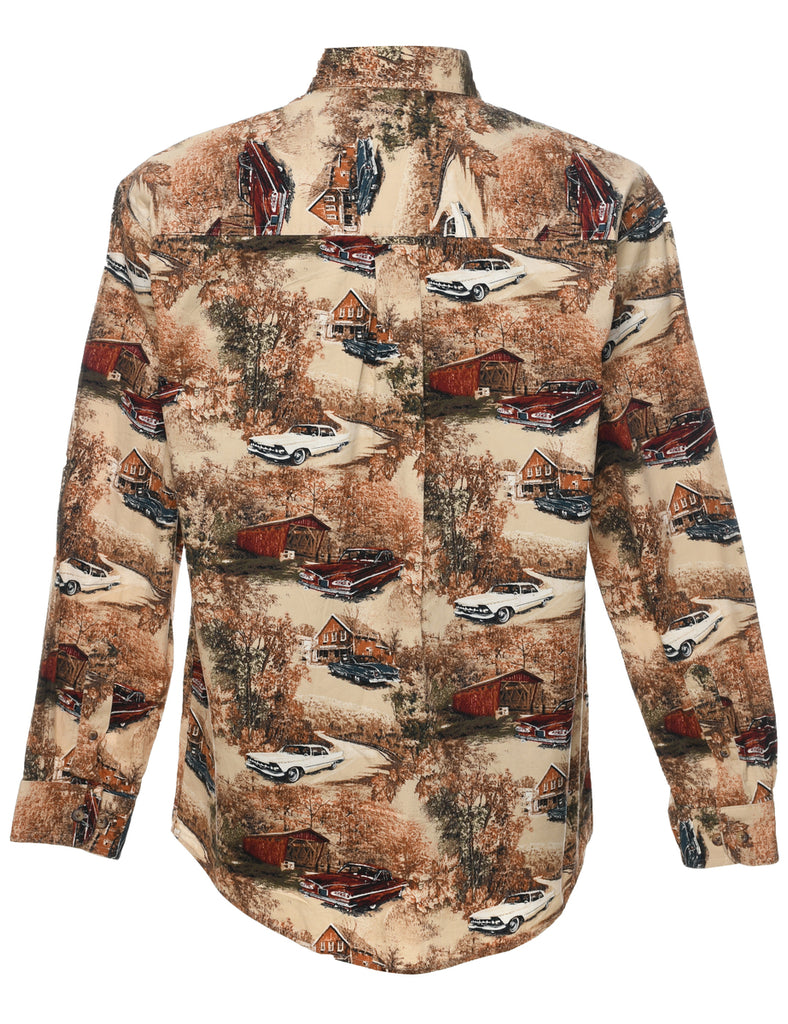 Long Sleeved Printed Shirt - M