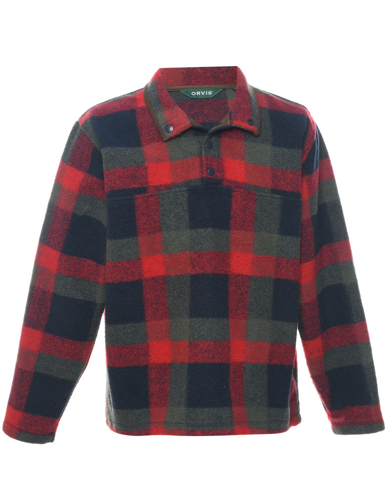 Long Sleeved Winter Checked Shirt - M