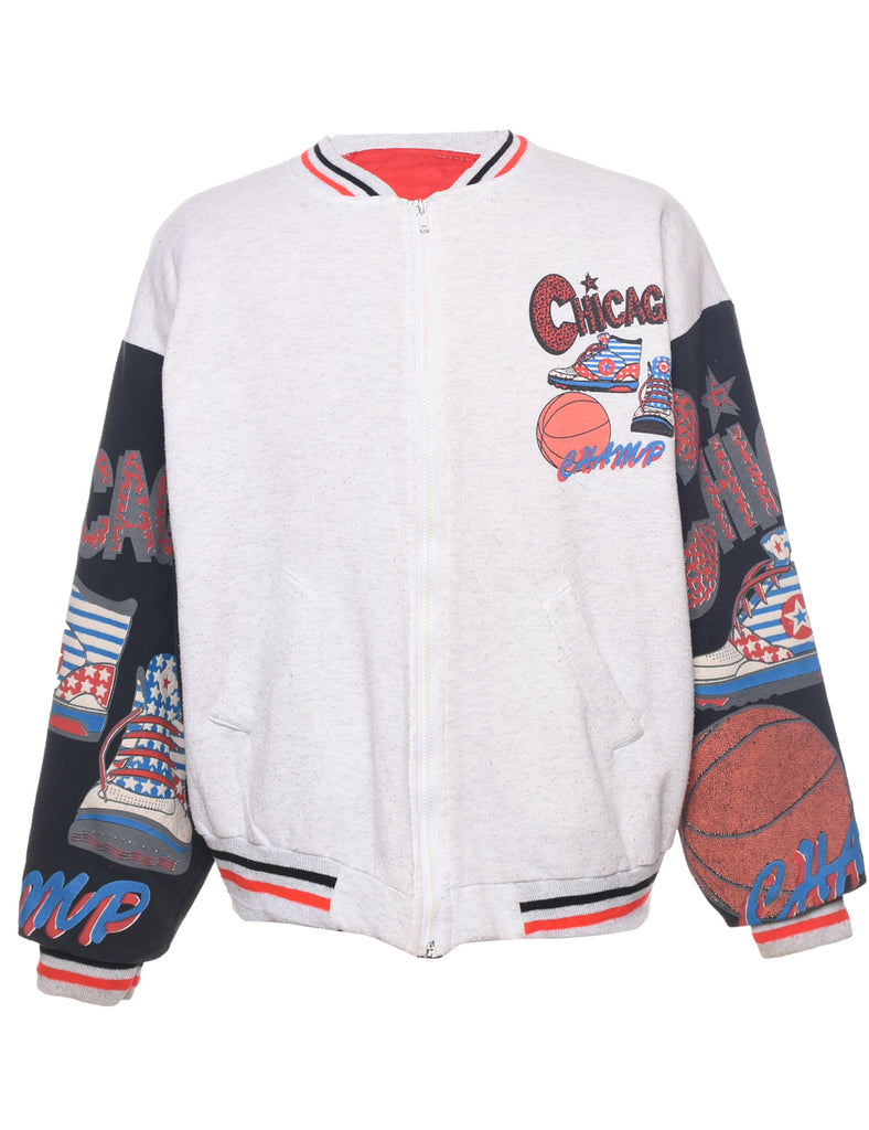 Marl Grey Bomber Jacket - XL