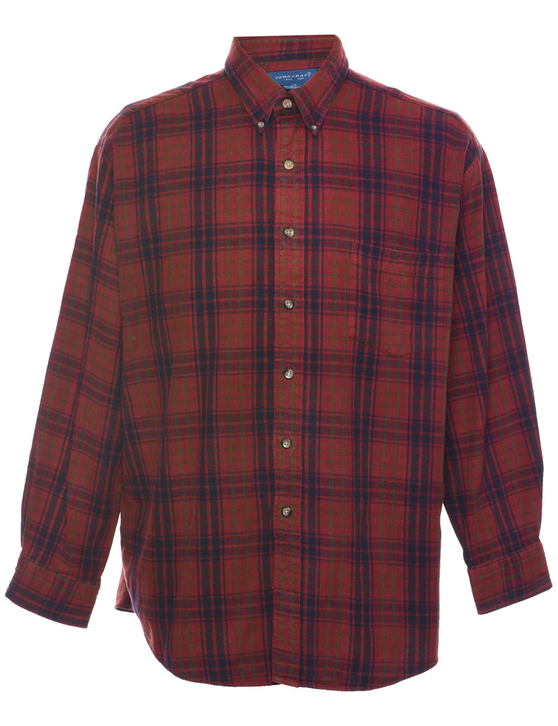 Maroon Checked Shirt - L
